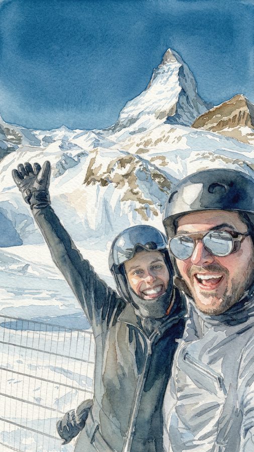 Vor dem Matterhorn, Aquarell