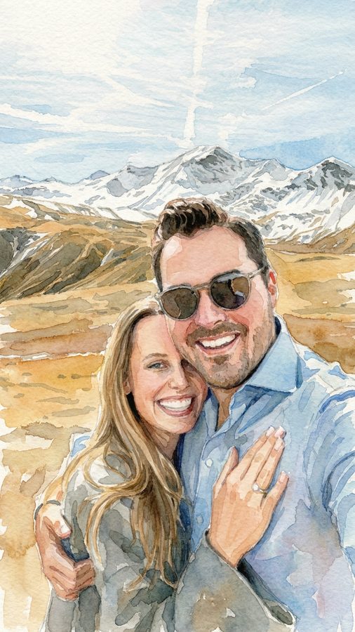 Die Verlobung in den Bergen, Aquarell